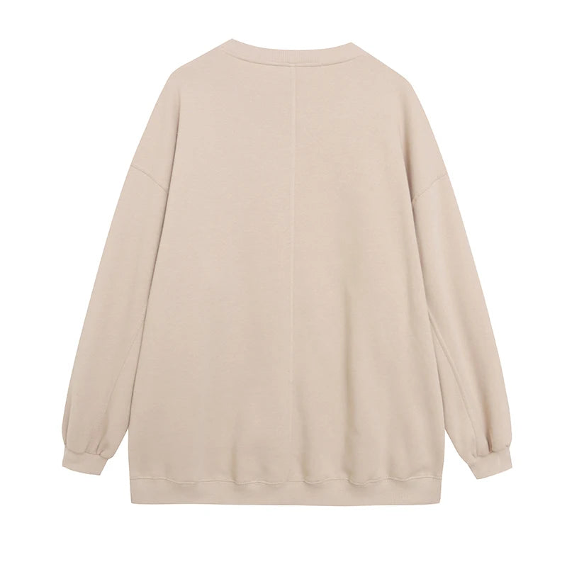 Sudadera Unisex de Primavera con Forro Polar, Cuello Redondo, Diseño de Anime y Bordado, Estilo Casual, Antienvejecimiento, V...
