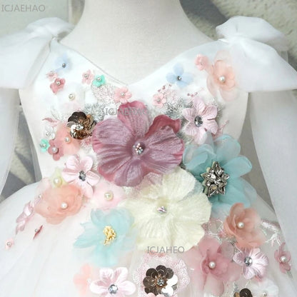 2026 elegante vestido de princesa para niñas vestido de presentador niños boda flor niña niños cumpleaños desfile fiesta vestidos formales disfraz