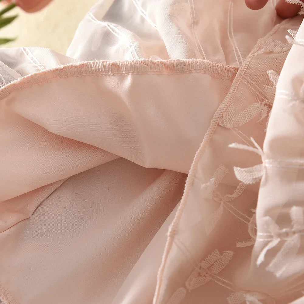 Vestido de Princesa Rosa con Lazo en el Cuello y Flecos, Estilo Coreano, para Fiestas de Cumpleaños de Niñas de 3 a 7 Años, Versión de Verano