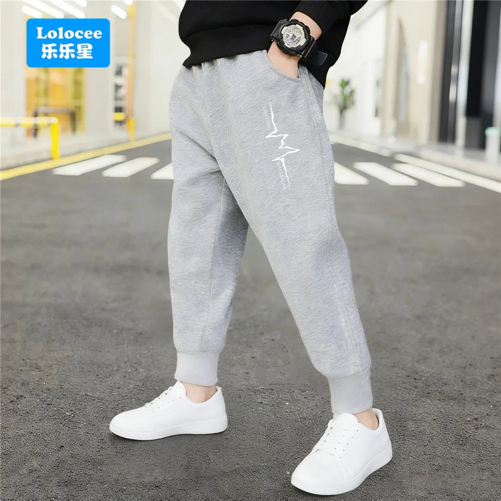 Pantalones Deportivos de Algodón para Niños, con Estampado de Letras de Nueva York Brooklyn, Puños Elásticos, Holgados, para la Escuela, Uso Diario, Color Negro y Gris