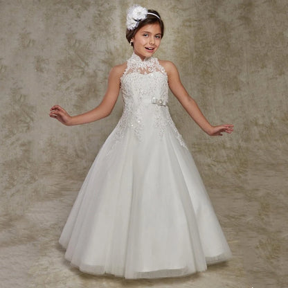 Vestido de Niña para Boda, Cumpleaños, Encaje, Flores, Princesa, Vestido Largo, Fiesta Formal, Celebración, Vestidos de Noche