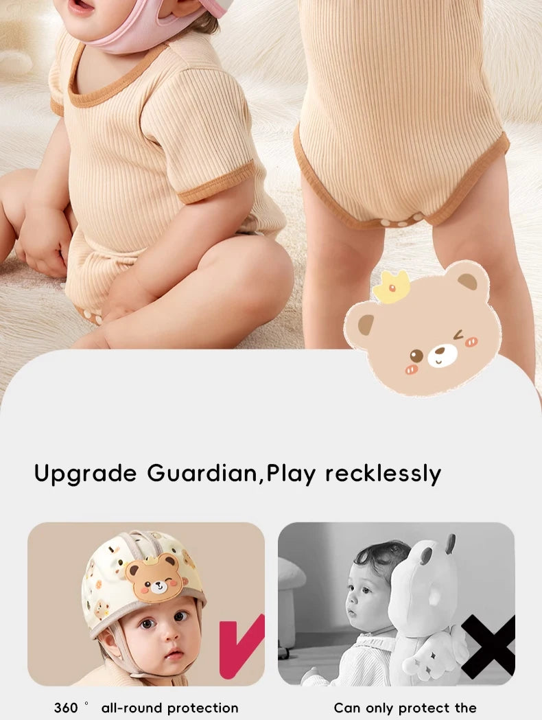 AIBEDILA protección de 360 grados casco anticaída para bebé Protector de cabeza ajustable para niños pequeños sombreros de protección de seguridad suaves aprender a caminar