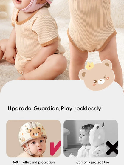AIBEDILA protección de 360 grados casco anticaída para bebé Protector de cabeza ajustable para niños pequeños sombreros de protección de seguridad suaves aprender a caminar