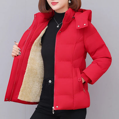 Chaqueta de algodón con forro polar grueso para mujer ENYW, abrigo informal holgado de invierno, ropa cálida para mamá, manga...