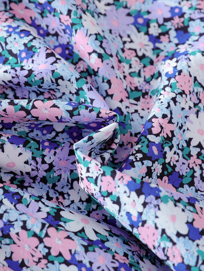 2025 Mini vestido estampado sin mangas para mujer, nuevo estilo, con estampado floral pequeño, moderno, informal y versátil