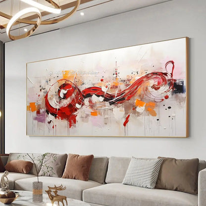 Arthyx, pintura al óleo de notas musicales grandes pintadas a mano sobre lienzo, imagen artística de pared, decoración moderna del hogar, carteles abstractos de textura, obra de arte + paquete Switch In Art completo