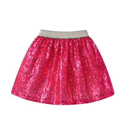 VIKITA-faldas rojas con lentejuelas para niñas y adolescentes, minifalda de Ballet para actuación de fiesta de cumpleaños de princesa brillante, 3-7 años