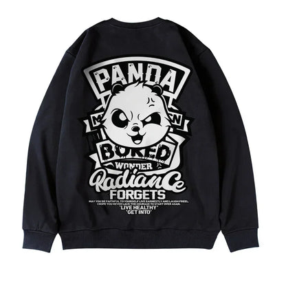 Otoño Anime Panda impreso sudaderas hombres nueva ropa de calle de gran tamaño pulóver con capucha Hip Hop Y2K Vintage sudaderas para hombres