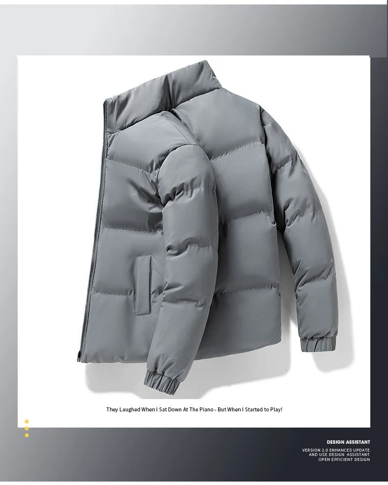 2026 Winter Men Jacket Autumn Warm Fleece Fashion Thicke Cotton Padded Jackets Stand Collar Casual Coats Windproof Plus Size 6XL