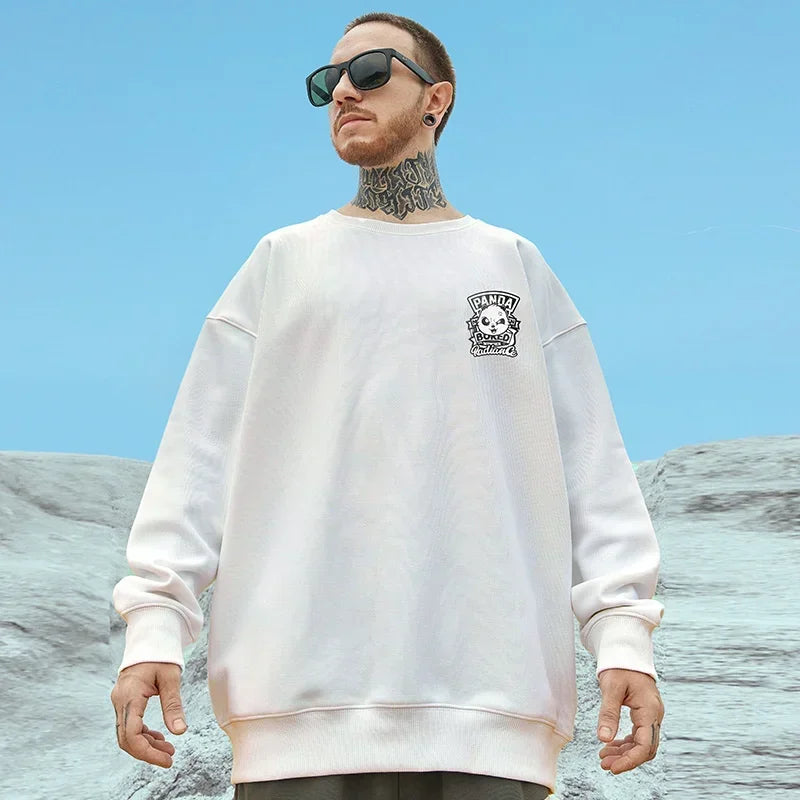 Otoño Anime Panda impreso sudaderas hombres nueva ropa de calle de gran tamaño pulóver con capucha Hip Hop Y2K Vintage sudaderas para hombres