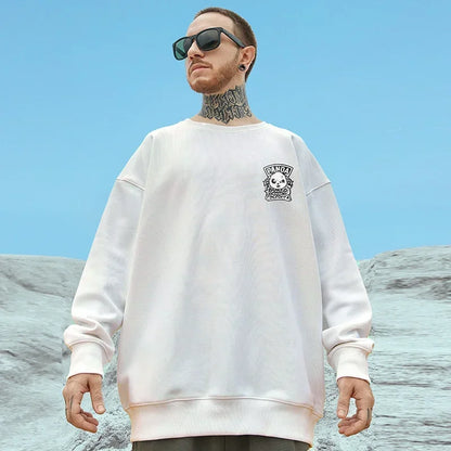 Otoño Anime Panda impreso sudaderas hombres nueva ropa de calle de gran tamaño pulóver con capucha Hip Hop Y2K Vintage sudaderas para hombres