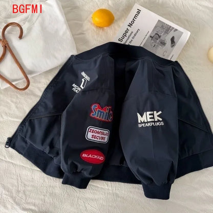Chaquetas Bomber para Niños, Ropa de Primavera y Otoño para Niños, Chaqueta Deportiva de Moda, Uniforme de Béisbol Informal y Holgado