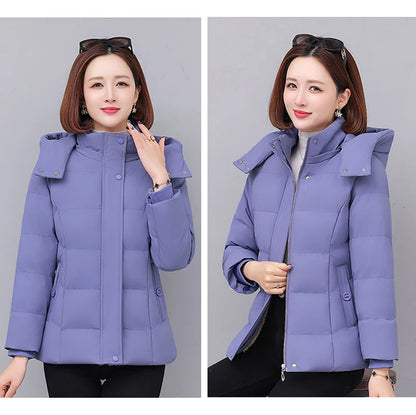 Chaqueta de algodón con forro polar grueso para mujer ENYW, abrigo informal holgado de invierno, ropa cálida para mamá, manga...
