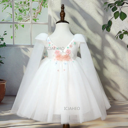 2026 elegante vestido de princesa para niñas vestido de presentador niños boda flor niña niños cumpleaños desfile fiesta vestidos formales disfraz