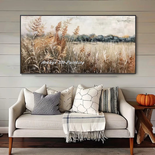 Arthyx, arte de pared grande, pintura al óleo de caña 100% hecha a mano sobre lienzo, imagen de flores abstractas modernas, póster de paisaje, decoración del hogar de la habitación(paquete SWITCH IN ART completo)