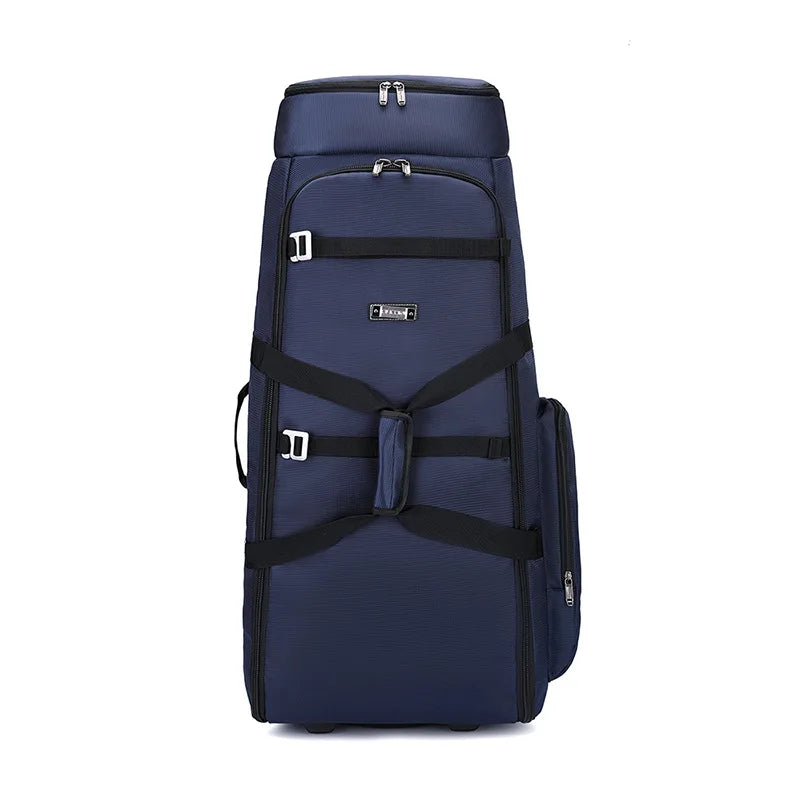 Bolsa de viaje plegable con ruedas para senderismo, Golf, aviación, bolsas de lona para acampar al aire libre, equipaje de coche, bolso móvil, mochila de entrenamiento grande