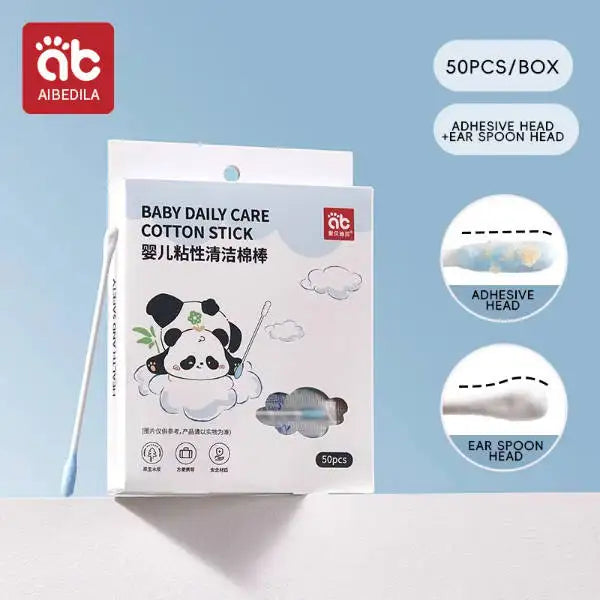 Hisopos de algodón para bebés con doble punta, para limpieza de oídos y nariz, multifuncionales, de bambú, para maquillaje y limpieza de bebés y niños