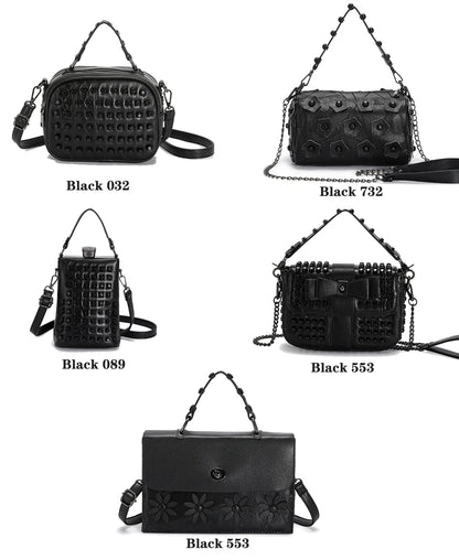 Bolso de cuero de diseñador de lujo para mujer, bandolera suave, pequeño, con remaches, estilo Punk, bolsillo para teléfono móvil