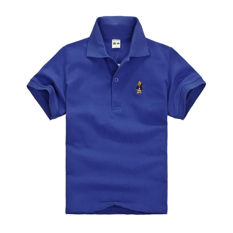 Nueva Camiseta Polo para Niños, Camisetas Polo Sólidas para Niños, Moda Coreana, Ropa de Diseñador para Niños, Uniforme Escolar de 2 a 14 Años