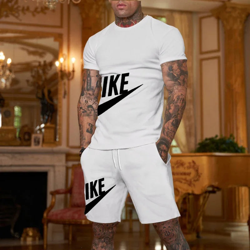 Nueva Ropa Deportiva Moderna para Hombre 2026, Ropa de Verano para Hombre, Camiseta de Manga Corta y Pantalones Cortos de Secado Rápido, Conjunto de 2 Piezas, Talla S