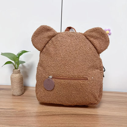 Mochila Mini con Orejas de Oso, Personalizable con Nombre Bordado, de Pana y Felpa, para Niñas, Mujeres, Niños Pequeños, Regalo para Guardería