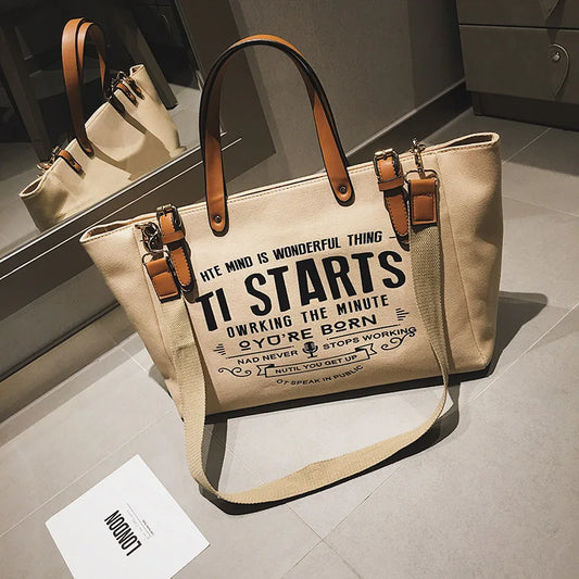 Bolso cruzado de diseño de lujo para mujer, bandolera Vintage de gran capacidad, bolso tipo shopper de lona a la moda