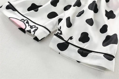 Conjuntos de pijamas para niños y niñas, camiseta de manga corta de vaca de dibujos animados, Tops con pantalones, ropa de dormir para bebés pequeños, Pijamas
