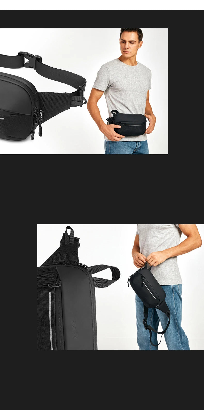 Riñonera de moda coreana para hombre, riñonera para deportes al aire libre, bolsa de pecho para hombre, bolsa cruzada, riñoneras de viaje para ciclismo, bolsa para teléfono móvil