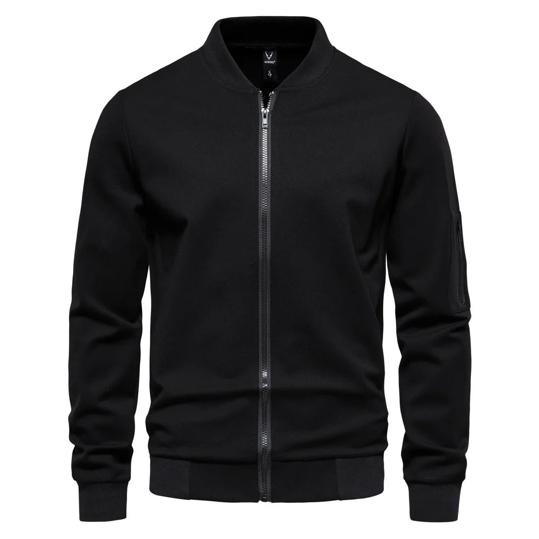 Chaqueta Casual con Cierre y Cuello Alto para Hombre, Primavera-Otoño 2025, Chaqueta Deportiva de Color Sólido, Chaqueta Bomber Urbana para Hombre
