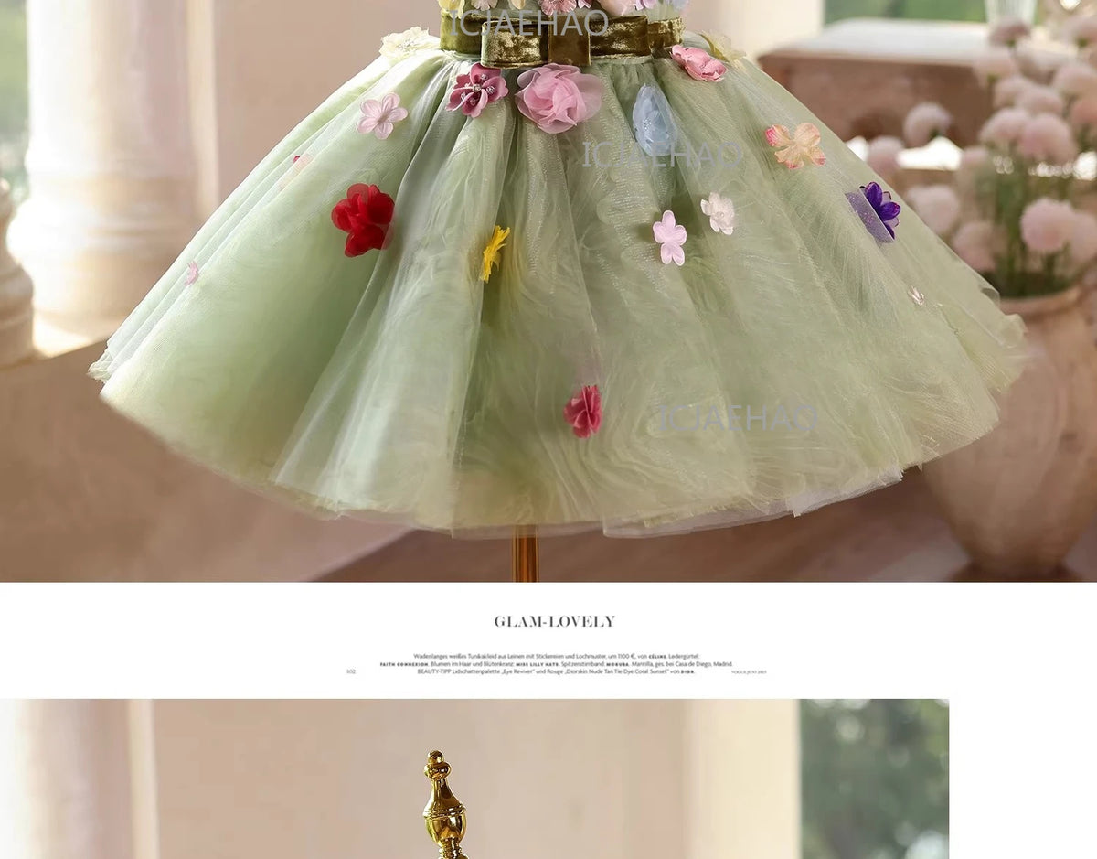 Vestido de Princesa para Niñas, Disfraz para Cumpleaños, Actuaciones de Piano, Presentaciones, Fiestas y Celebraciones