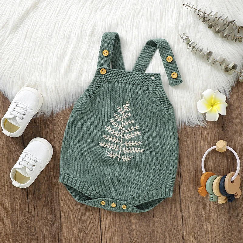 Ropa de bebé informal verde sin mangas, monos tejidos para recién nacidos, monos para niños y niñas de 0 a 18m, traje netural infantil, disfraz para niños pequeños