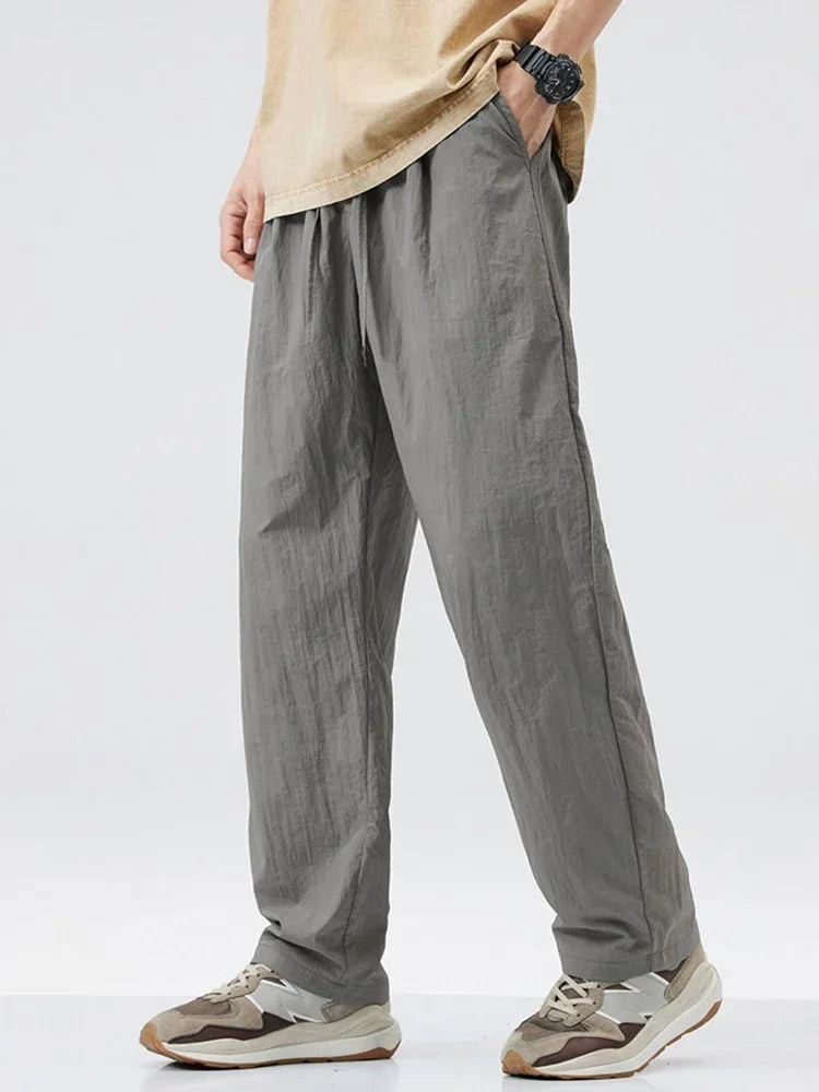 Pantalones Holgados de Lino para Hombre, Estilo Y2K, Pantalones Anchos de Calle, Novedad 2026, Pantalones Harem con Cordón para Gimnasio, Pantalones Hombre