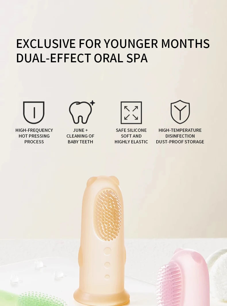 Cepillo de dientes suave para bebé, sin BPA, de silicona, para limpieza de dientes infantiles, de grado alimenticio, cuidado de la salud bucal del bebé