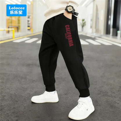 Pantalones Deportivos de Algodón para Niños, con Estampado de Letras de Nueva York Brooklyn, Puños Elásticos, Holgados, para la Escuela, Uso Diario, Color Negro y Gris