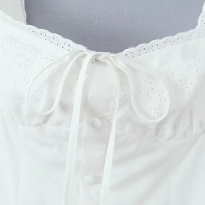 Vestido Corto Elegante de Encaje para Mujer, Escote Cuadrado, Lazo en la Cintura, Corte A, Sin Mangas, Ideal para Verano, Fiestas y Eventos