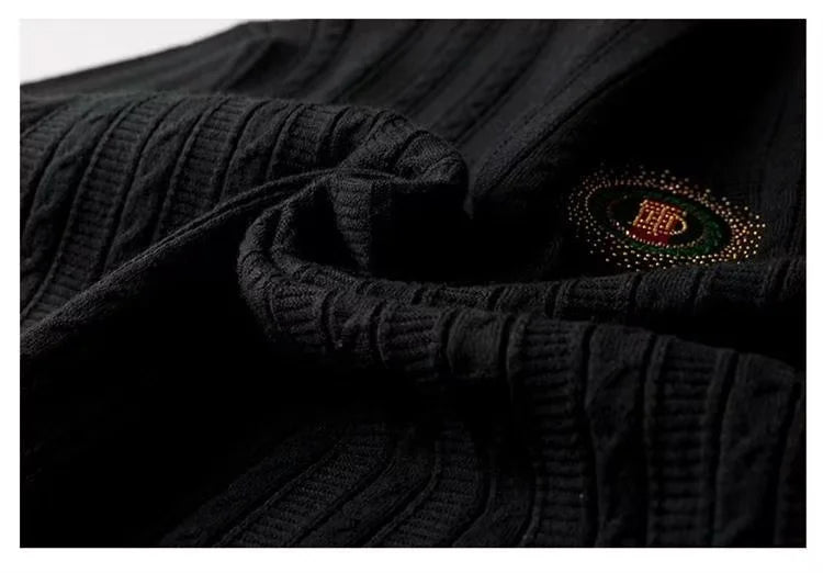 Suéter clásico de Jacquard de gama alta para hombre, prendas de punto, jerséis de lujo con cuello redondo, ropa de punto cálida para otoño e invierno, 2024