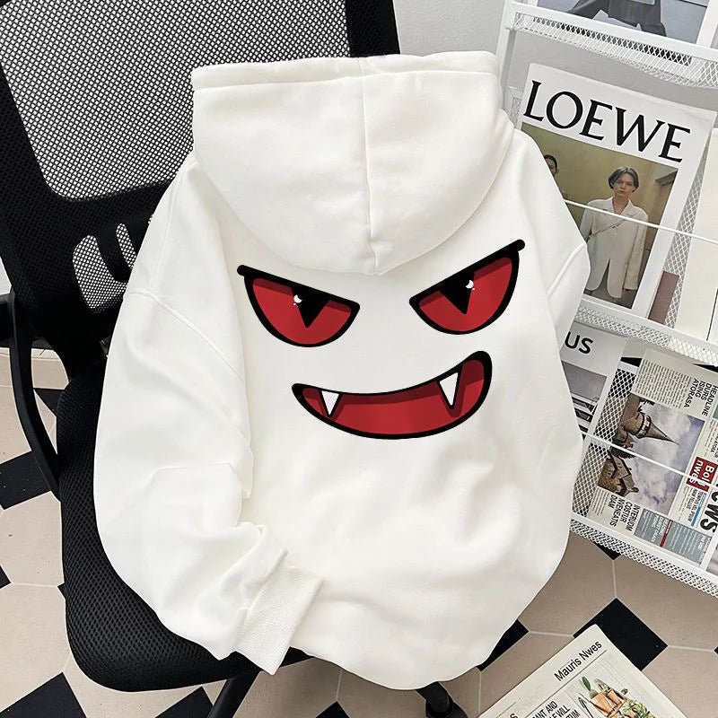 Sudaderas con capucha con estampado de Anime divertido para hombre, sudaderas con capucha de moda Retro americana de Hip Hop, ropa de calle Y2K, Sudadera con capucha de lana estampada