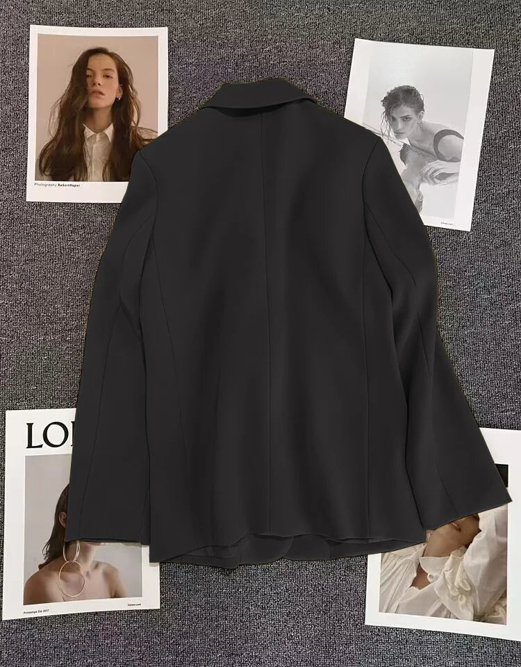 Green Suit Jacket Women's Fashionable Versatile Spring Autumn Polyester Commute Style Regular Thickness Online Exclusive