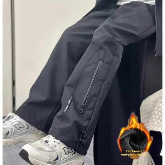 Pantalones acolchados para niño, pantalones gruesos para correr, pantalones impermeables cálidos de invierno, pantalones de otoño para exteriores, pantalones grandes de moda para niños