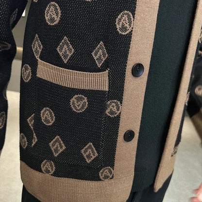 Cárdigan de punto de Jacquard para hombre, chaquetas informales de negocios, abrigos con botones, ropa de M-4XL, otoño