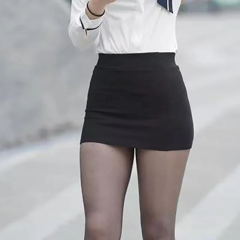 Falda corta de cintura alta estilo coreano para mujer, minifalda elástica adelgazante a la moda que cubre la cadera, adecuada...