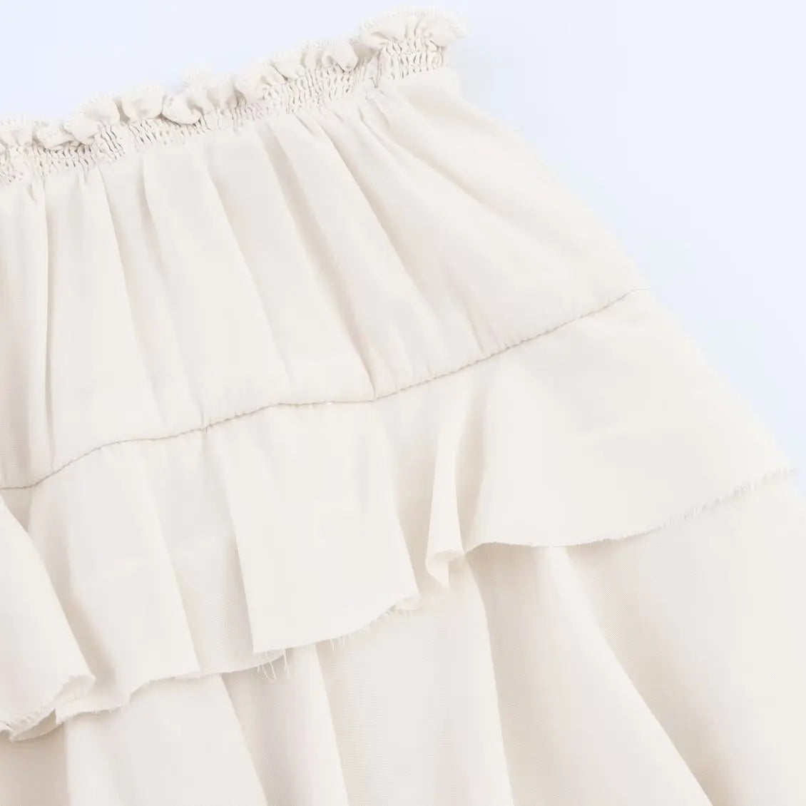 Falda Midi Decorada a Capas de Moda, Novedad de Primavera, Falda Casual de Poliéster de Cintura Alta para Mujer, Corte Holgado