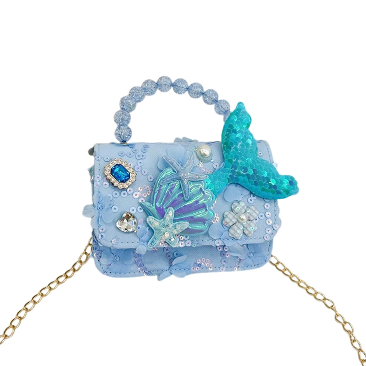 Bolso de Mano con Perlas para Niñas, Mini Bolso Bandolera, Estilo Moderno, para Regalo de Cumpleaños, Ligero, de Cuero PU