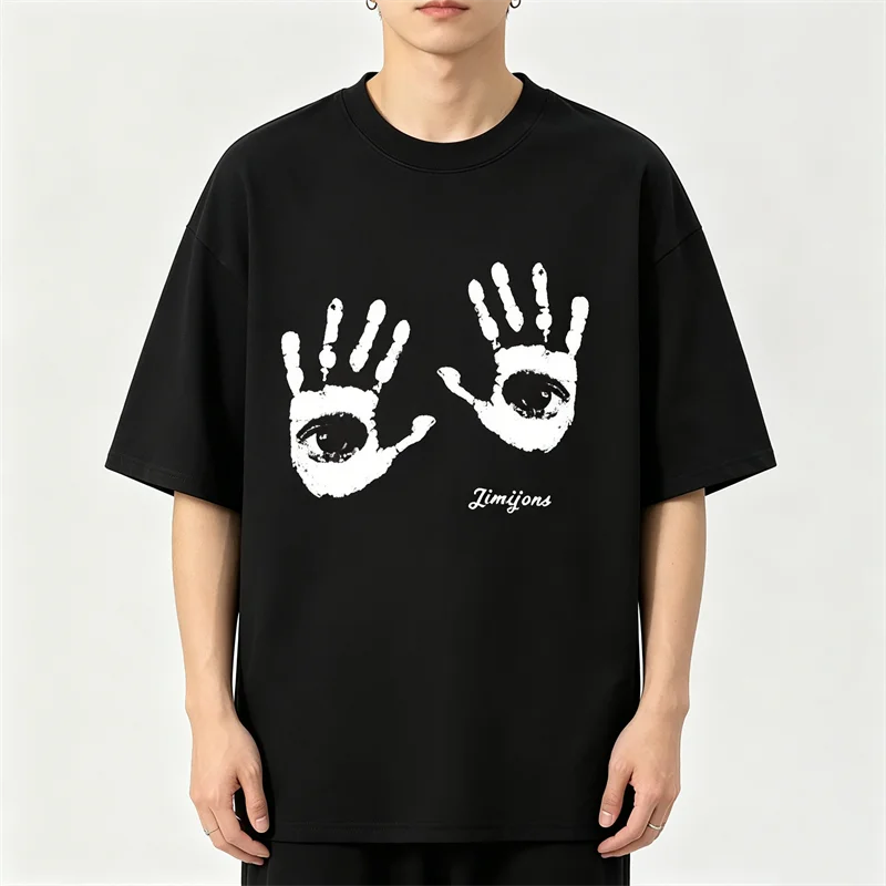 Camisetas de Verano 2026 con Estampado de Letras y Cuello Redondo para Hombre, Camisetas Oversize con Gráfico de Palmeras, Tops de Moda Gótica Vintage Streetwear Y2K