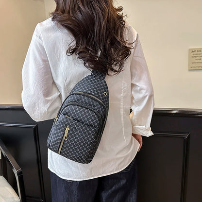 Bolso de pecho de cuero PU ligero con múltiples bolsillos para hombre, bolso cruzado informal Unisex, adecuado para desplazamientos diarios, bolso de hombro