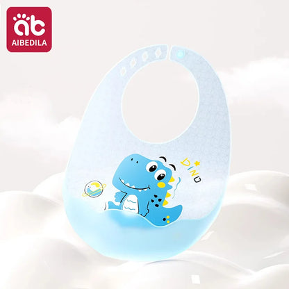 Babero de Silicona AIBEDILA, Impermeable, Ajustable, de Grado Alimenticio, con Diseño de Dibujos Animados, Paño de Regurgitación para Bebés, Niños y Niñas