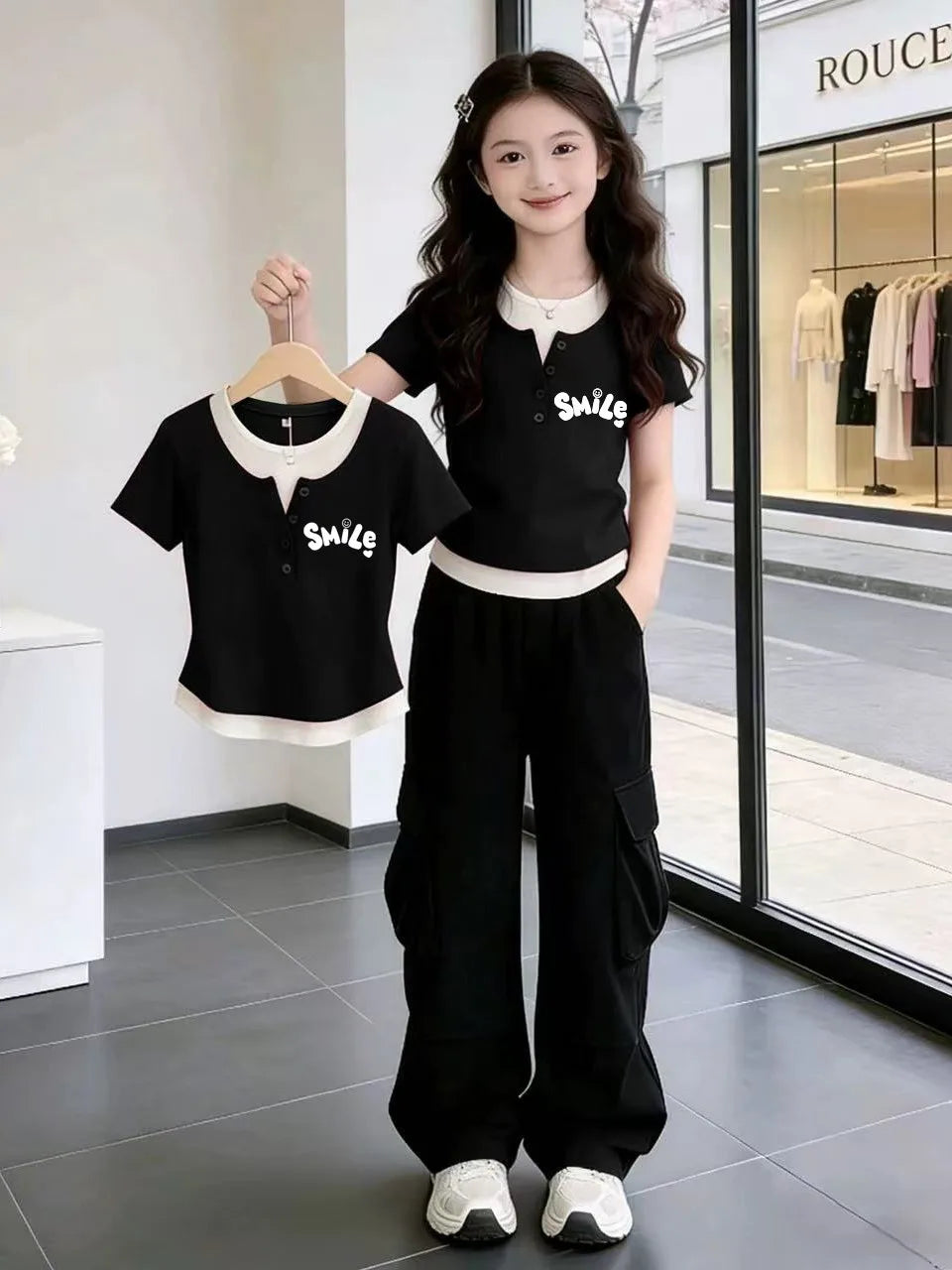 Camiseta de Manga Corta con Cuello Redondo para Niños, Estilo 2026, Corte Ajustado, Informal, Moda Infantil, Mezcla de Algodó...