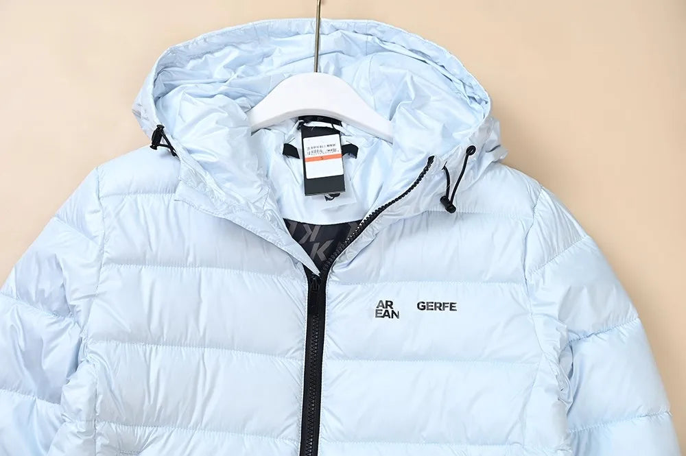 Chaqueta Corta Acolchada de Algodón para Mujer, Estilo Otoño Invierno, con Estampado de Letras, Capucha, Informal, Estilo Ame...