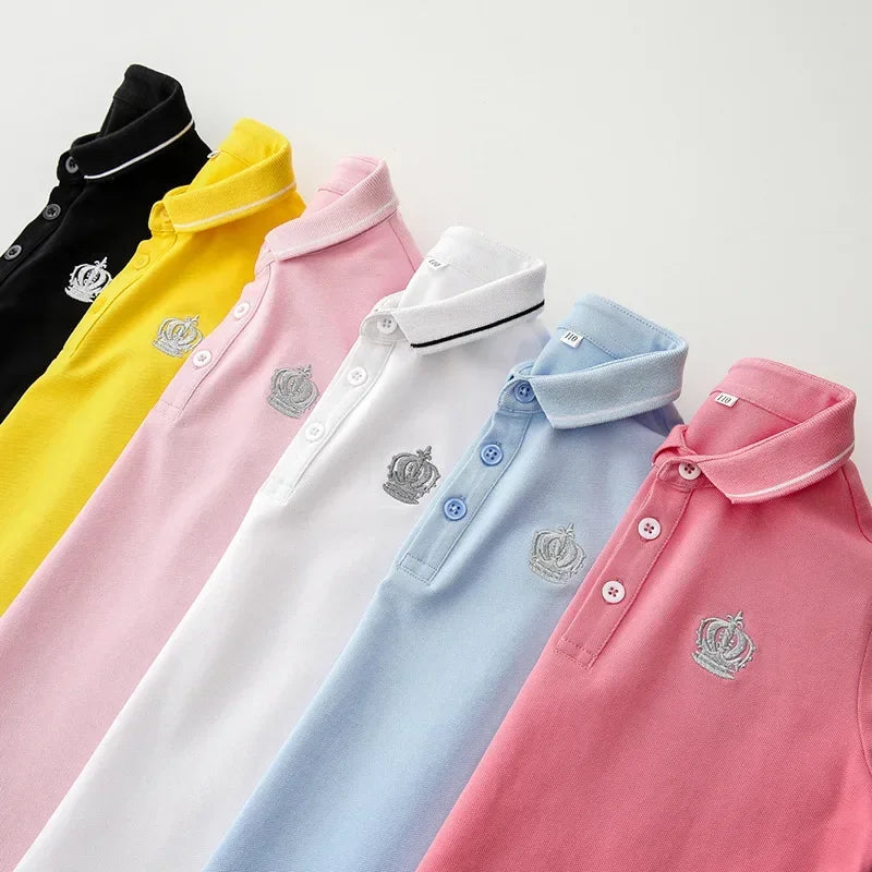 Polo de manga corta para niños y niñas, Camiseta de algodón para adolescentes, camisetas de verano de 3 a 14 años, ropa para niños, estilo coreano