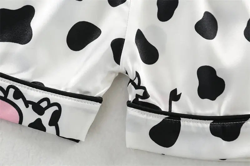 Conjuntos de pijamas para niños y niñas, camiseta de manga corta de vaca de dibujos animados, Tops con pantalones, ropa de dormir para bebés pequeños, Pijamas